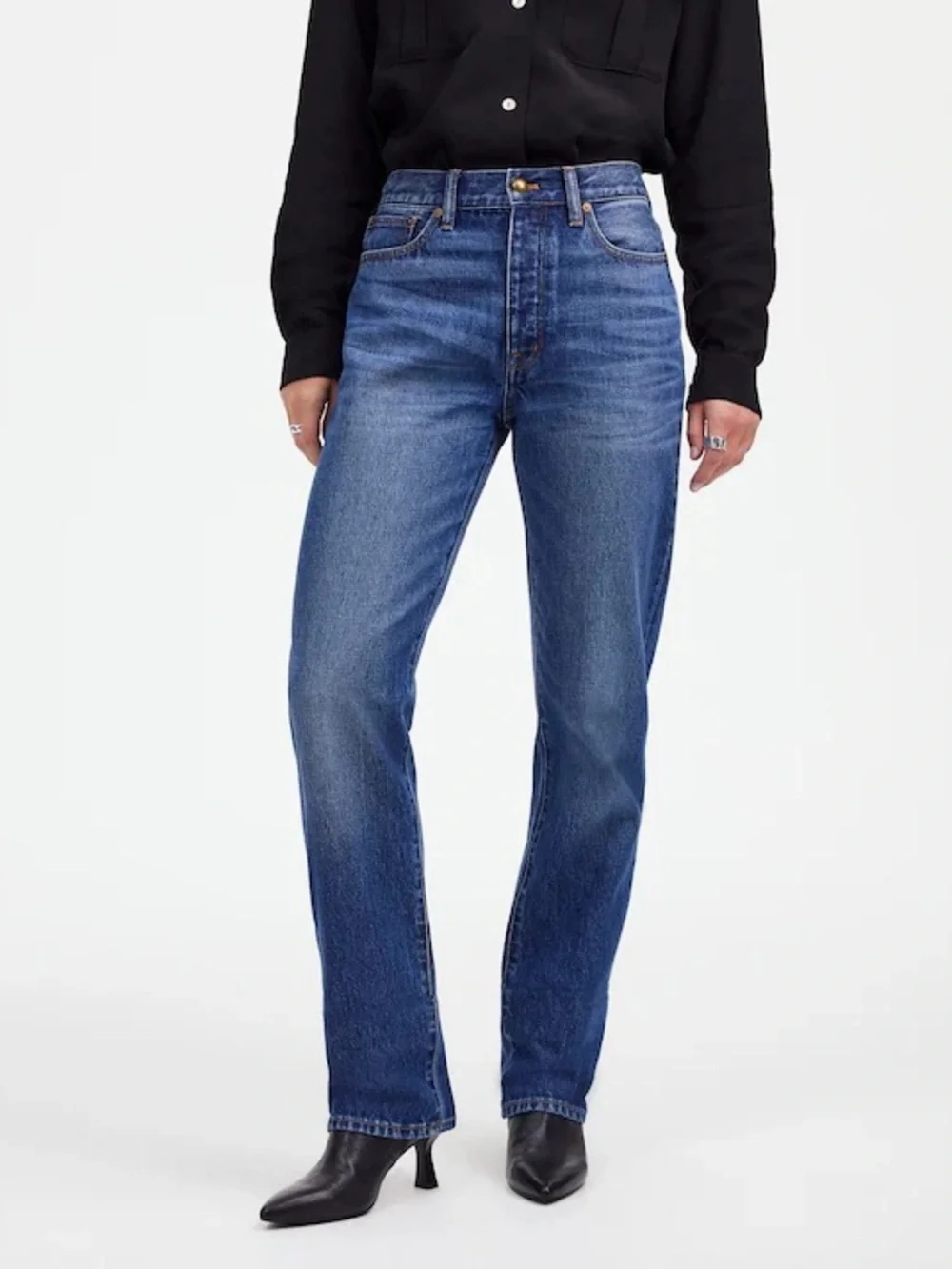 Alexa Chung for Madewell High-Rise Straight Jean in Allendale Wash size 27